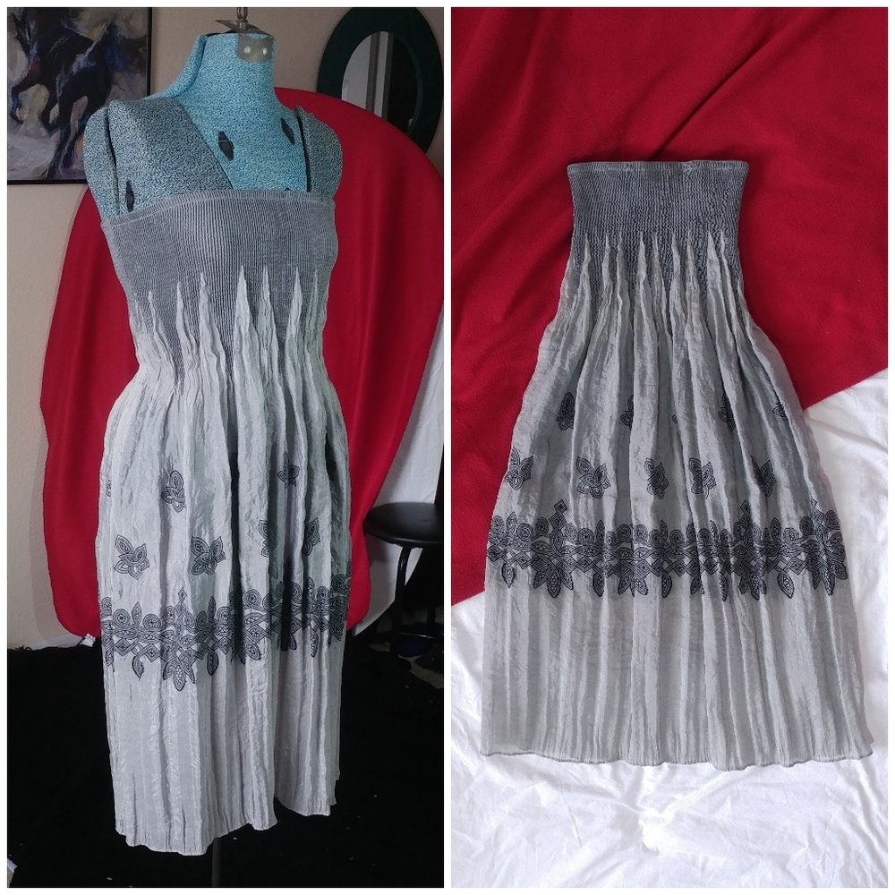 Lapis Maxi Midi Dress Skirt light grey below knee